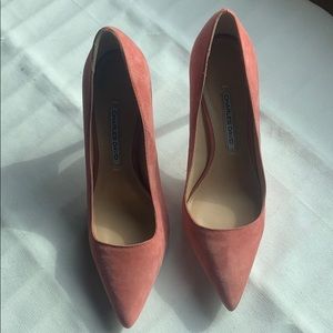 Charles David suede light coral heels